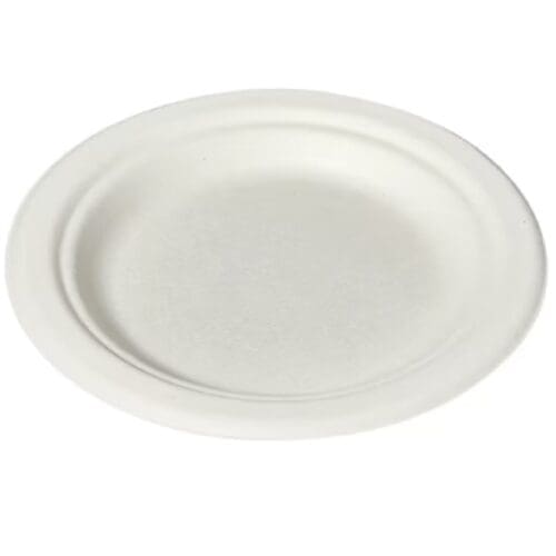 Victoria Bay® P001 Pulp Fiber Dessert Plates - White, 6